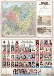 Okładka książki Mapa Polski A2 Laminowana Regiony Hist. (10szt)
