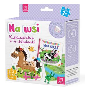 Okładka książki Na wsi Książeczka i cztery układanki Puzzle dla malucha