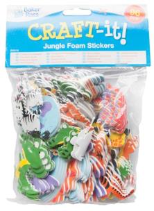 Opakowanie Naklejki piankowe Zwierzęta dżungla 96 sztuk mix wzorów