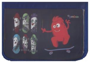 Opakowanie Piórnik szkolny GIMBOO ekonomiczny z wyposażeniem 1 komora, 1 przekładka, niebieski