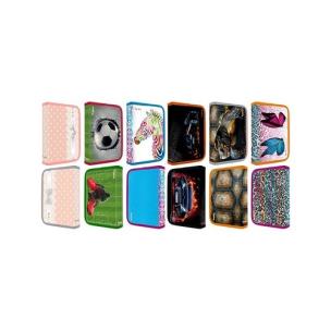 Opakowanie Piórnik szkolny GIMBOO z wyposażeniem, 1 komora, 2 przekładki, mix kolorów