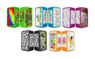 Opakowanie Piórnik szkolny GIMBOO z wyposażeniem 3 komory, mix kolorów