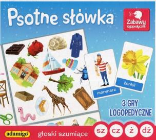 Psotne słówka Głoski szumiące sz cz ż dż. Autor: Kuczyńska Magdalena. Multiszop.pl Okładka książki Psotne słówka Głoski szumiące sz cz ż dż