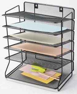Opakowanie Sorter na dokumnety 6 półek metalowy czarny
