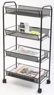 Opakowanie Stojak na dokumnety na kółkach 4 półki czarny