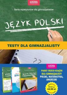 Okładka książki SUPERPAKIET TESTY DLA GIMNAZJALISTY POLSKI MATEMATYKA ANGIELSKI OLDSCHOOL STARA DOBRA SZKOŁA