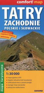 Okładka książki Tatry Zachodnie polskie i słowackie mapa turystyczna 1:30 000