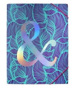 Opakowanie Teczka A4 z gumką fioletowo zielona