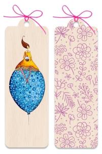 Opakowanie Zakładka drewniana Kobieta na balonie