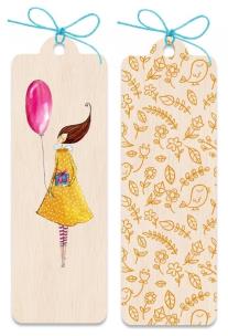 Opakowanie Zakładka drewniana Kobieta z balonem