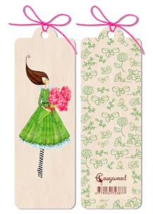 Okładka książki Zakładka drewniana Kobieta z bukietem