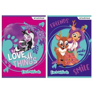 Opakowanie Zeszyt A5 w trzy linie kolorowe 16 kartek Enchantimals 20 sztuk mix
