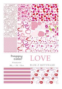 Opakowanie Blok A4/15 z motywami Love HAPPY COLOR
