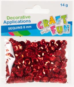 Cekiny metaliczne czerwone guzik 8mm. Wydawca: Craft With Fun. Multiszop.pl Opakowanie Cekiny metaliczne czerwone guzik 8mm