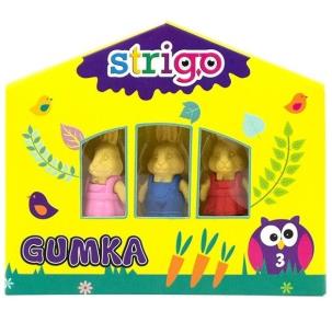 Opakowanie Gumka zwierzątka 3 sztuki SSC004