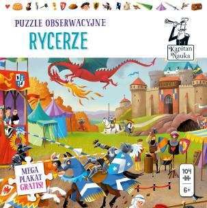 Okładka książki Kapitan Nauka. Puzzle obserwacyjne. Rycerze 6+