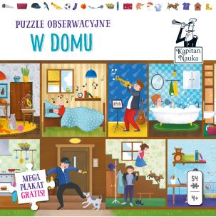 Okładka książki Kapitan Nauka. Puzzle obserwacyjne. W domu 4+