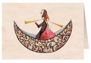 Opakowanie Karnet drewniany C6 + koperta Ślub łódka