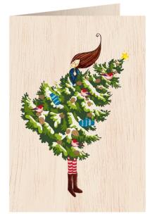 Opakowanie Karnet drewniany C6 + koperta Święta Kobieta