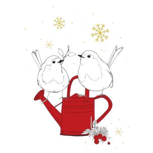 Opakowanie Karnet Swarovski kwadrat CL3209 Święta Ptaszki