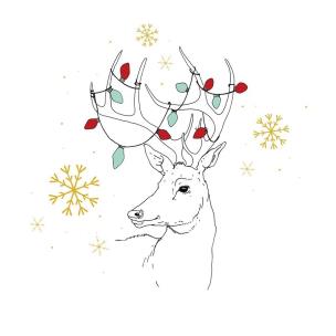 Opakowanie Karnet Swarovski kwadrat CL3212 Święta Renifer