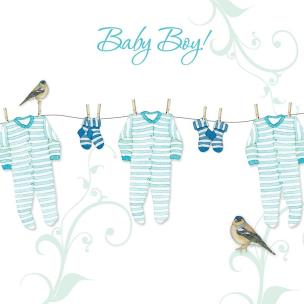 Opakowanie Karnet Swarovski kwadrat EE02 Narodziny chłopiec