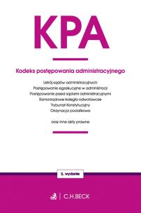 Okładka książki KODEKS POSTĘPOWANIA ADMINISTRACYJNEGO ORAZ USTAWY TOWARZYSZĄCE WYD. 5