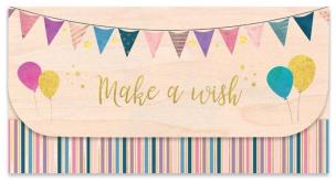 Opakowanie Koperta upominkowa drewniana Urodziny balony