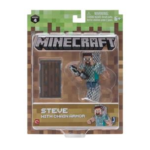 Opakowanie Minecraft - figurka Steve w zbroi z łańcucha