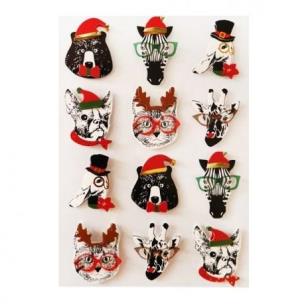 Opakowanie Naklejki 3D świąteczne zwierzęta