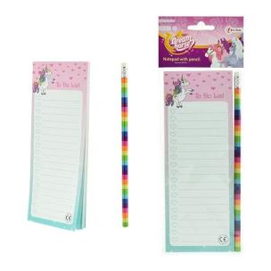 Opakowanie Notes Unicorn z tęczowym ołówkiem