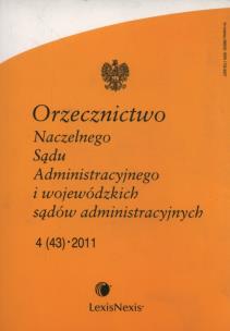 Opakowanie Orzecznictwo Naczelnego Sądu Administracyjnego i wojewódzkich sądów administracyjnych 4/2011