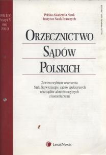 Opakowanie Orzecznictwo Sądów Polskich 5/2010