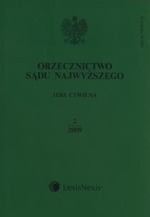 Opakowanie Orzecznictwo Sądu Najwyższego Izba Cywilna 2/2009