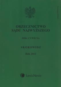 Opakowanie Orzecznictwo Sądu Najwyższego Izba Cywilna Skorowidz Rok 2011