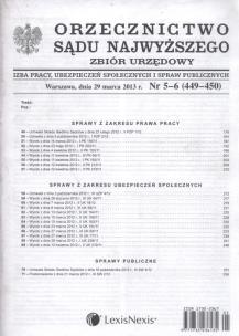 Opakowanie Orzecznictwo Sądu Najwyższego zbiór urzędowy 5-6/2013
