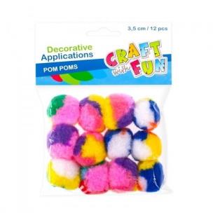 Opakowanie Ozdoba dekoracyjna kolorowe pompony 12el