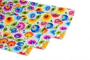 Opakowanie Papier ozdobny - łowicki biały rolka FOLKSTAR