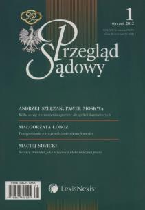 Opakowanie Przegląd Sądowy 1/2012