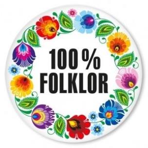 Opakowanie Przypinka duża - 100% folklor łowicka biała 85 mm