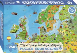Opakowanie PUZZLE 260 EUROPA MAPA MŁODEGO ODKRYWCY DLA DZIECI