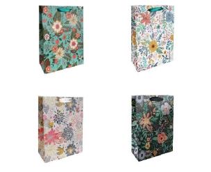 Opakowanie Torby prezentowe 18x23 kwiaty brokat (12szt)