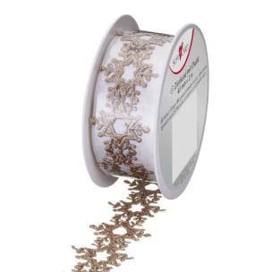 Opakowanie Wstążka 1mx25mm Ażur złota