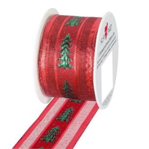 Opakowanie Wstążka 2mx40mm Czerwona choinki