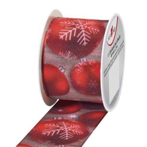 Opakowanie Wstążka 2mx40mm Czerwone bombki