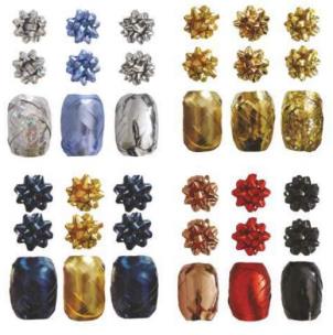 Opakowanie Zestaw do pakowania mix kolorów rozetki + wstążki