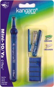 Opakowanie Zestaw Kangaro Mini C-Thru zszywa do 10 kartek mix kolorów
