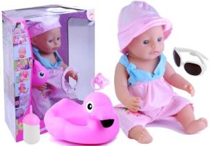 Opakowanie Duża lalka plażowa bobas mówi je pije + flaming