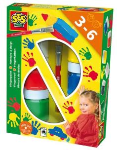 Opakowanie Farby do malowania palcami z pędzelkiem 6 kolorów