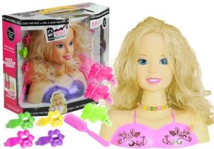 Opakowanie Głowa lalki do stylizacji czesania różowa